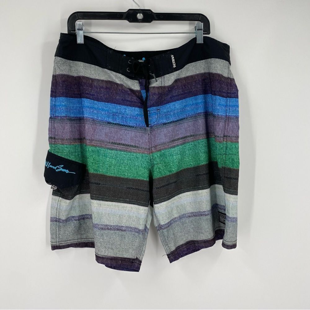 Maui & Sons Men’s Striped Swim Trunks size 36